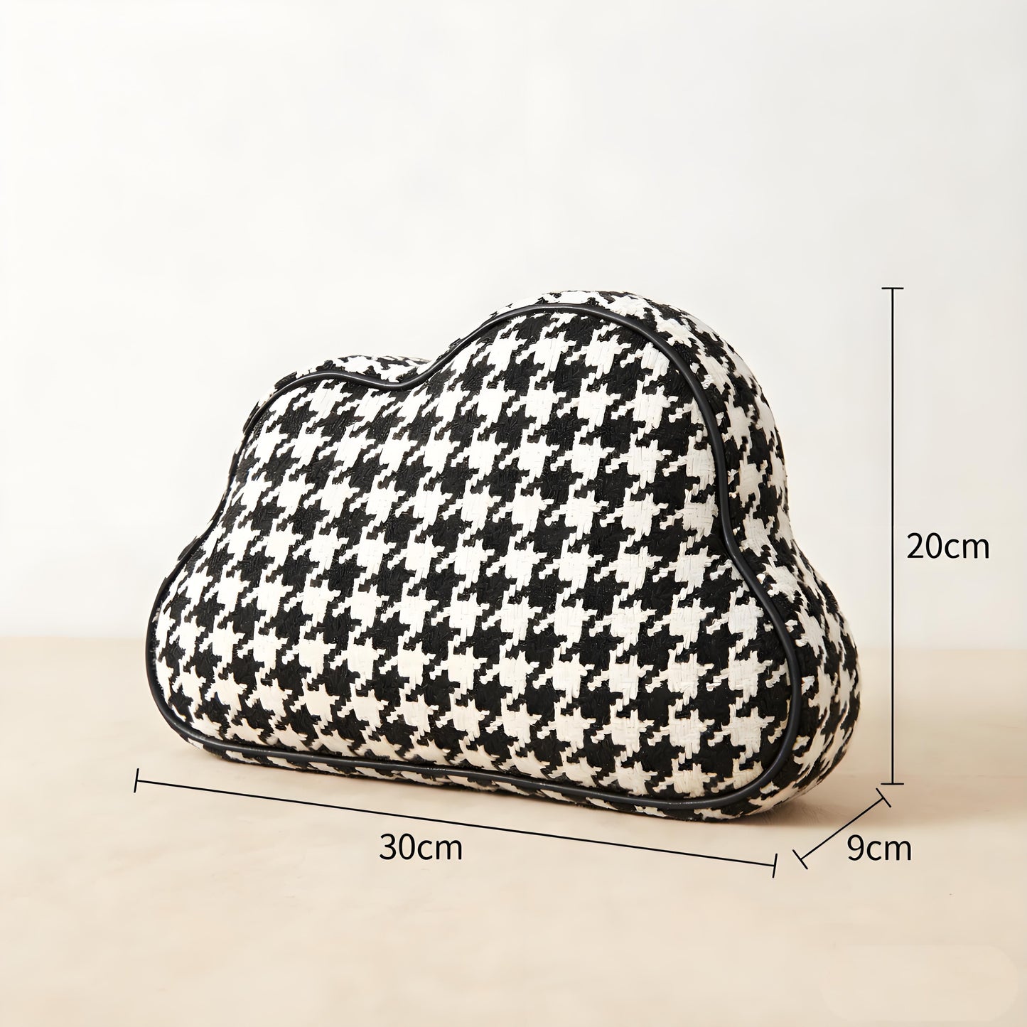 Houndstooth Knit Cloud Bag: Commute & Daily Handbag, Portable Storage Clutch (Black) | Other Colors Available in Store - Image 2