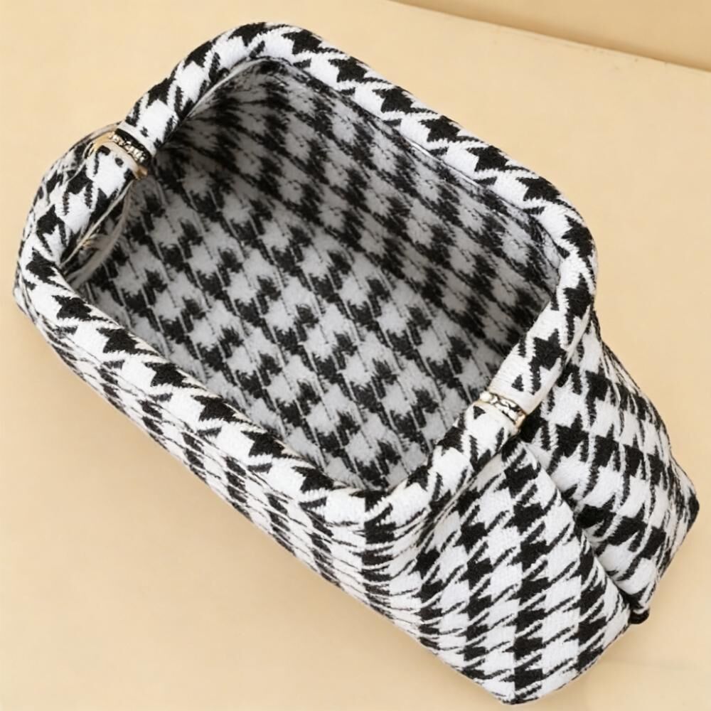 Houndstooth Knit Cloud Bag: Commute & Daily Handbag, Portable Storage Clutch (Black) | Other Colors Available in Store - Image 6