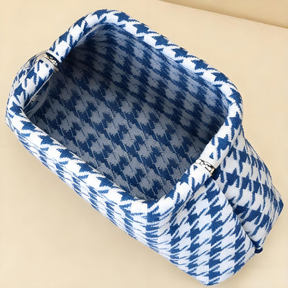 Houndstooth Knit Cloud Bag: Commute & Daily Handbag, Portable Storage Clutch (Blue) | Other Colors Available in Store - Image 6