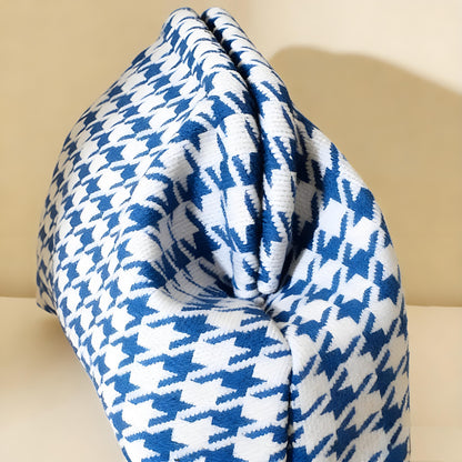 Houndstooth Knit Cloud Bag: Commute & Daily Handbag, Portable Storage Clutch (Blue) | Other Colors Available in Store - Image 7