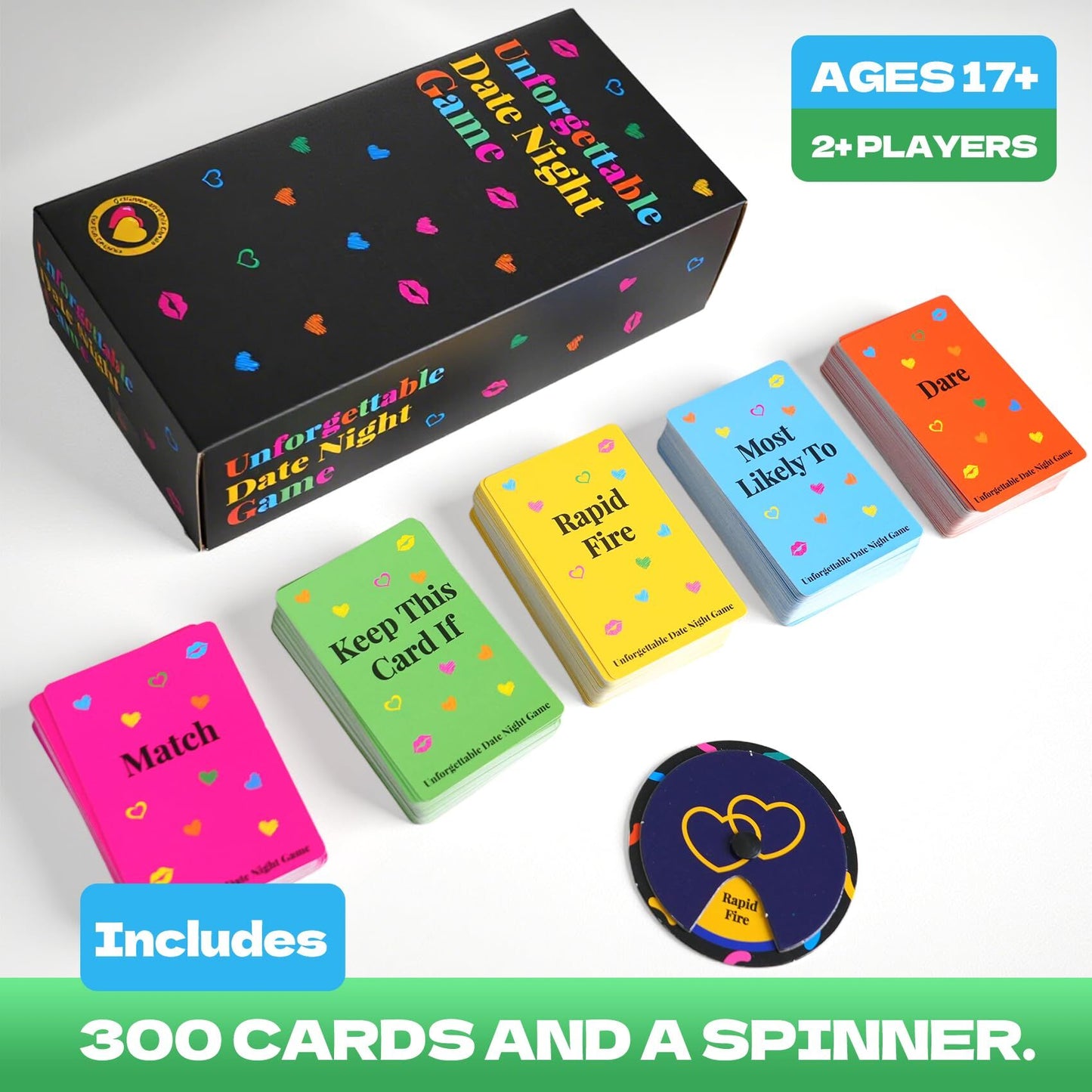 Unforgettable Date Night Game – 300-Card Couple Card Game with Spinner for Romance, Laughter & Connection | Other Fun Games Available In-Store - Image 4