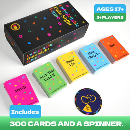 Unforgettable Date Night Game – 300-Card Couple Card Game with Spinner for Romance, Laughter & Connection | Other Fun Games Available In-Store - Image 4