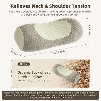 Organic Buckwheat Cervical Pillow – Ergonomic Neck Support for Side and Back Sleepers, Adjustable Firmness with Removable Cover, Natural Pain Relief for Neck and Shoulder Tension (Warm White) - Image 7