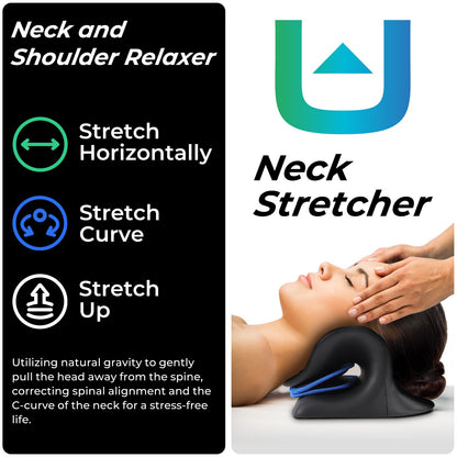 Adjustable Airbag Neck Stretcher – Ergonomic Cervical Traction Pillow with 8 Massage Points for Neck Pain Relief, Portable Spinal Alignment Device for Home, Office, and Travel Use (Black)  - Image 2