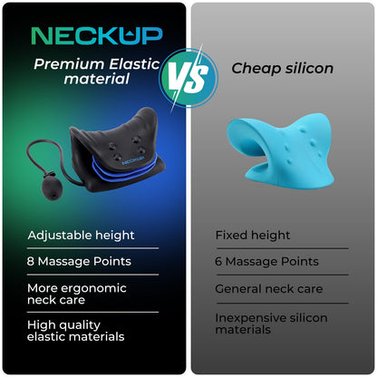 Adjustable Airbag Neck Stretcher – Ergonomic Cervical Traction Pillow with 8 Massage Points for Neck Pain Relief, Portable Spinal Alignment Device for Home, Office, and Travel Use (Black)  - Image 6