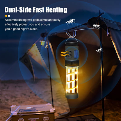 Rechargeable 3-in-1 Camping Light with Mosquito Repellent & Dual Heating – Bright Flashlight, Warm Lantern, Type-C Charging (Army Green) - Image 5