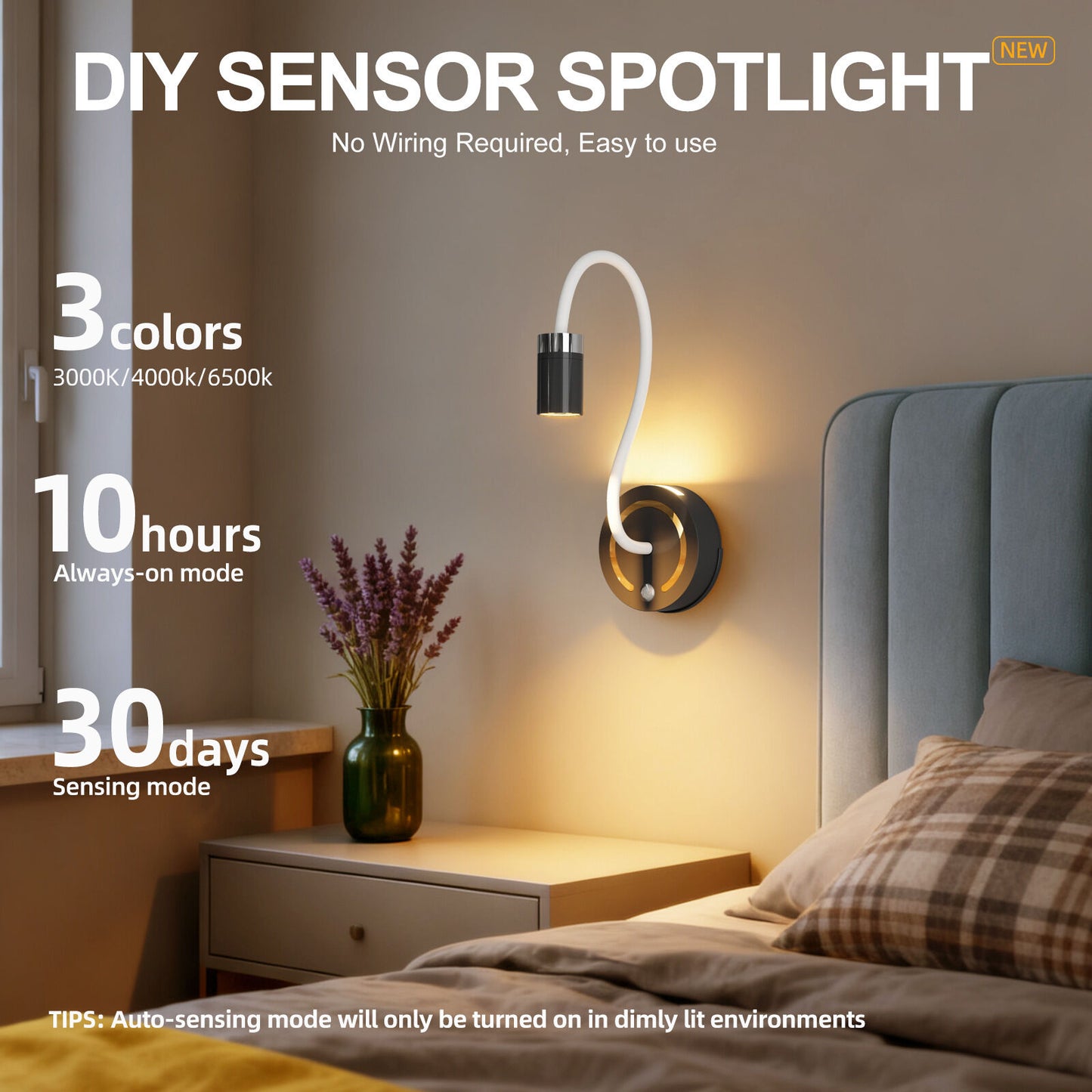 Rechargeable Motion Sensor Night Light – DIY Silicone Hose Lamp for Bedroom & Desk (Black) | Other Colors Available in Store - Image 4