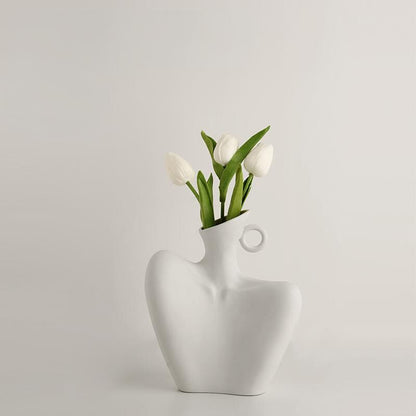 Wabi-Sabi Human Form Vase Set (Black & White) – Artistic Home Decor for Flowers | Other Luxury Styles Available in Store - Image 4