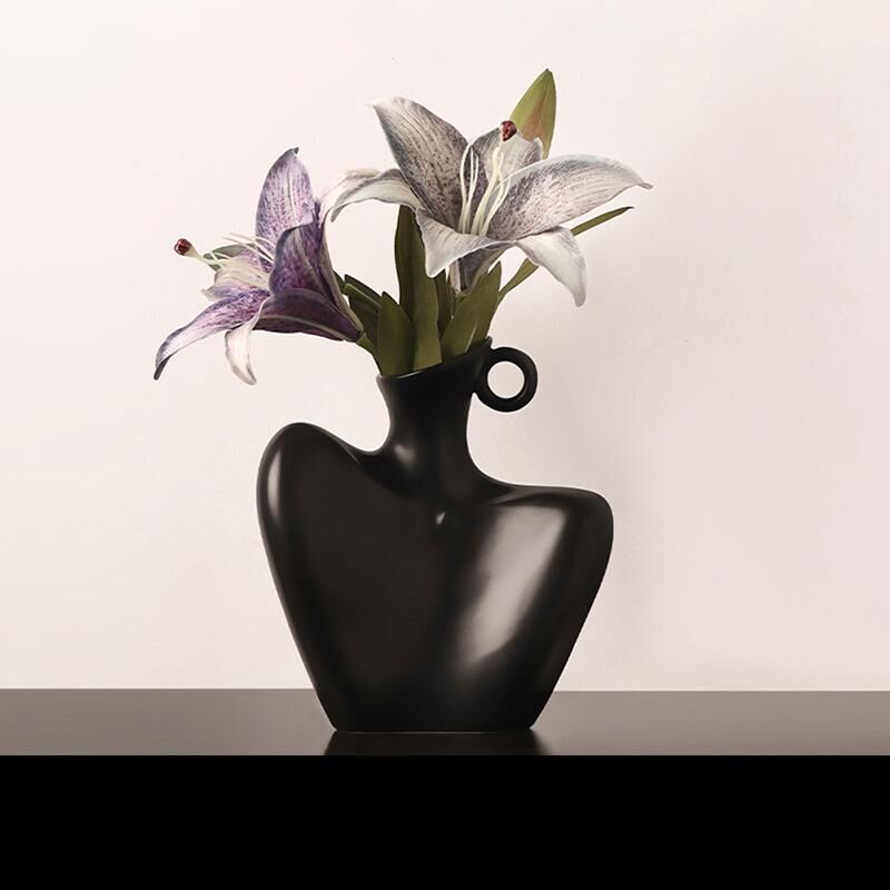 Wabi-Sabi Human Form Vase Set (Black & White) – Artistic Home Decor for Flowers | Other Luxury Styles Available in Store - Image 5
