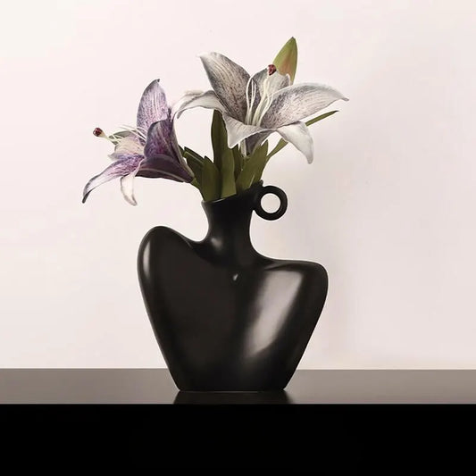 Wabi-Sabi Human Form Vase Set (Black & White) – Artistic Home Decor for Flowers | Other Luxury Styles Available in Store - Image 5