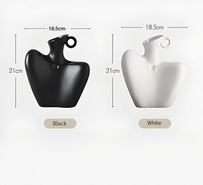 Wabi-Sabi Human Form Vase Set (Black & White) – Artistic Home Decor for Flowers | Other Luxury Styles Available in Store - Image 8