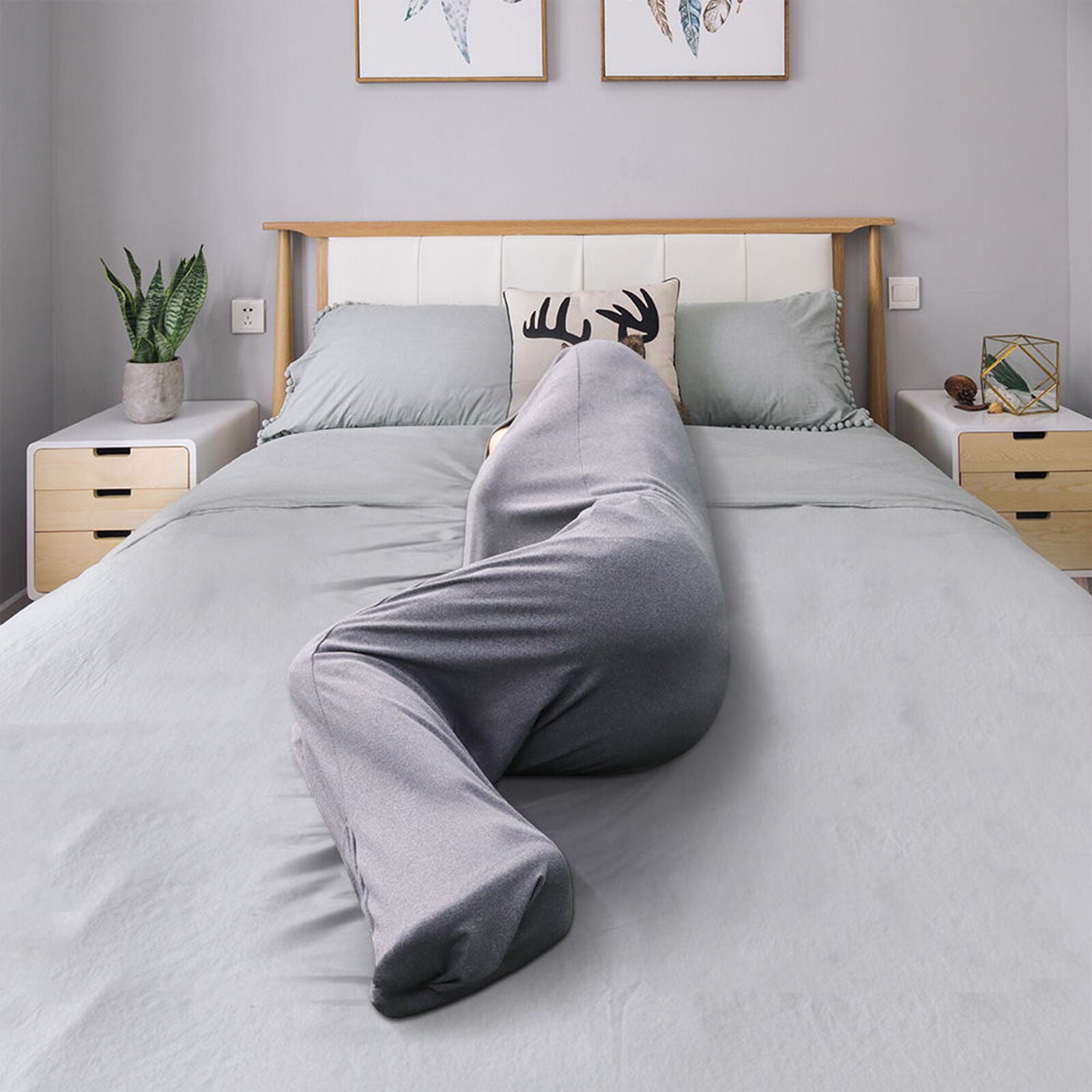 Hooded Sleep Pod: Adults Wearable Blanket – Comfy Hooded Cocoon, Cooling, Machine Washable (Grey, 170×40cm) - Image 3
