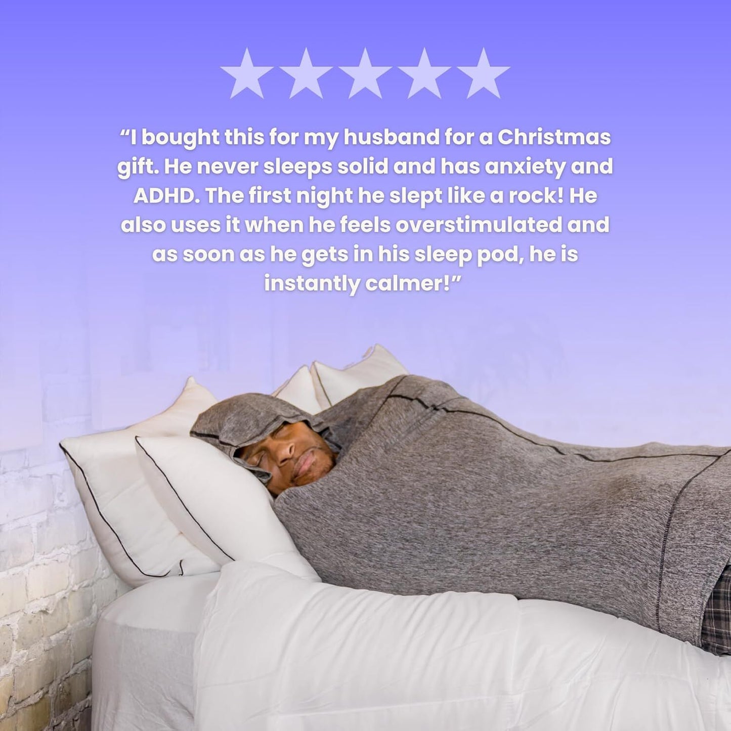 Hooded Sleep Pod: Adults Wearable Blanket – Comfy Hooded Cocoon, Cooling, Machine Washable (Grey, 170×40cm) - Image 8