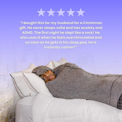 Hooded Sleep Pod: Adults Wearable Blanket – Comfy Hooded Cocoon, Cooling, Machine Washable (Grey, 170×40cm) - Image 8