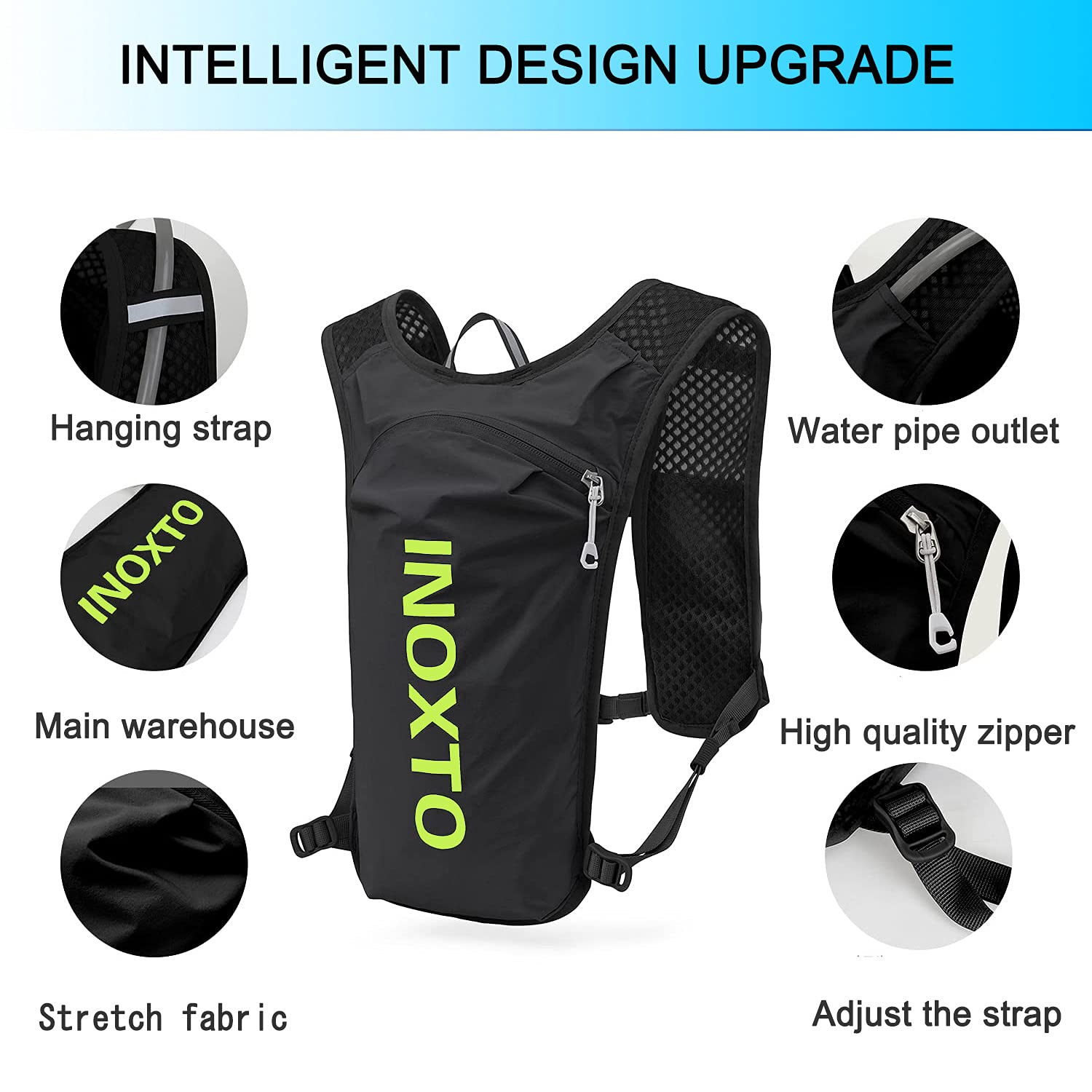 Ultra-Light Hydration Running Vest Backpack – 1.5L Water Capacity, Breathable Mesh Design for Cycling, Hiking & Marathon (Black) | Other Colors Available in Store - Image 2