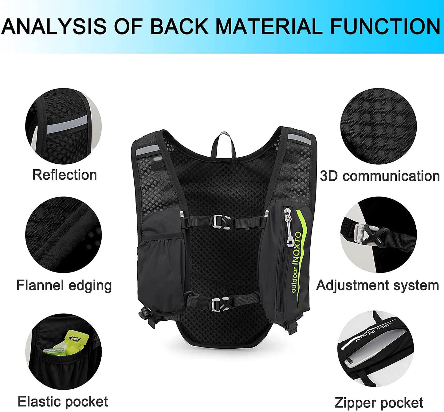 Ultra-Light Hydration Running Vest Backpack – 1.5L Water Capacity, Breathable Mesh Design for Cycling, Hiking & Marathon (Black) | Other Colors Available in Store - Image 3