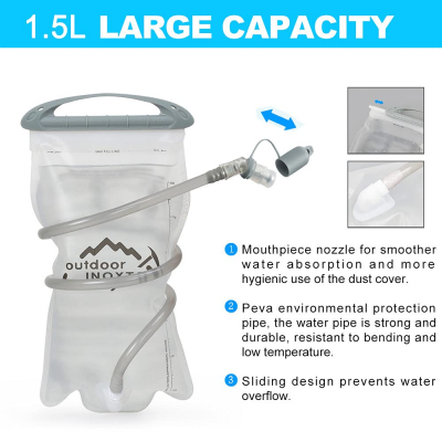 Ultra-Light Hydration Running Vest Backpack – 1.5L Water Capacity, Breathable Mesh Design for Cycling, Hiking & Marathon (Grey) | Other Colors Available in Store - Image 5