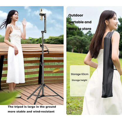 Floor Standing Phone Tripod with Swan Neck Arm – Includes Phone Clamp & Selfie Remote, Multi-Angle Stand for Live Streaming, Food Photography, Vlogging (Black) - Image 4