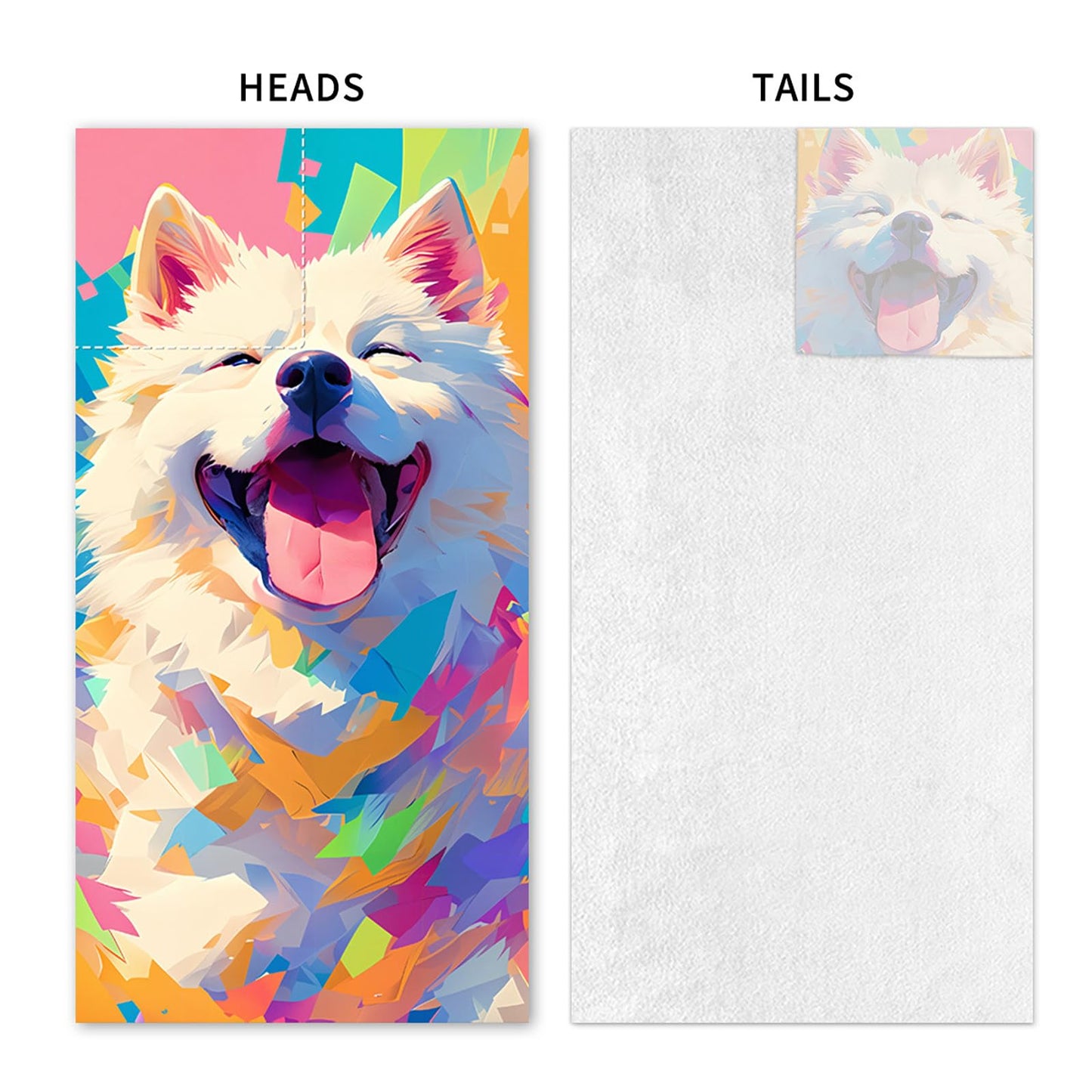 Dual-Function Foldable Beach Towel with Built-in Backpack – Soft Microfiber Towel & Compact Carry Bag in One, 55-Inch Large Size for Swimming, Travel, Picnic (Dog,Colorful)  - Image 4