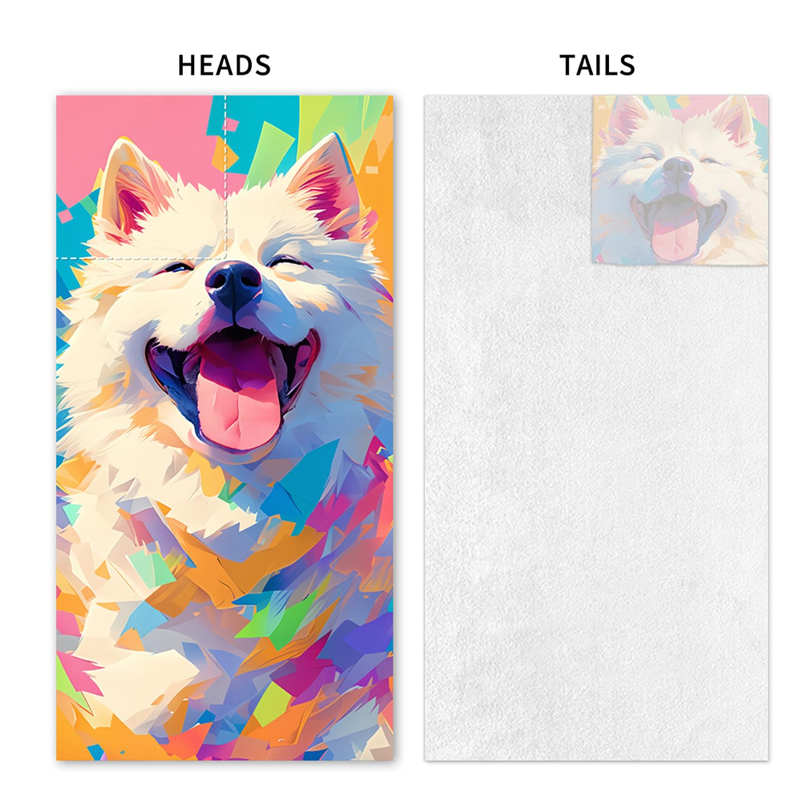 Dual-Function Foldable Beach Towel with Built-in Backpack – Soft Microfiber Towel & Compact Carry Bag in One, 55-Inch Large Size for Swimming, Travel, Picnic (Dog,Colorful)  - Image 4