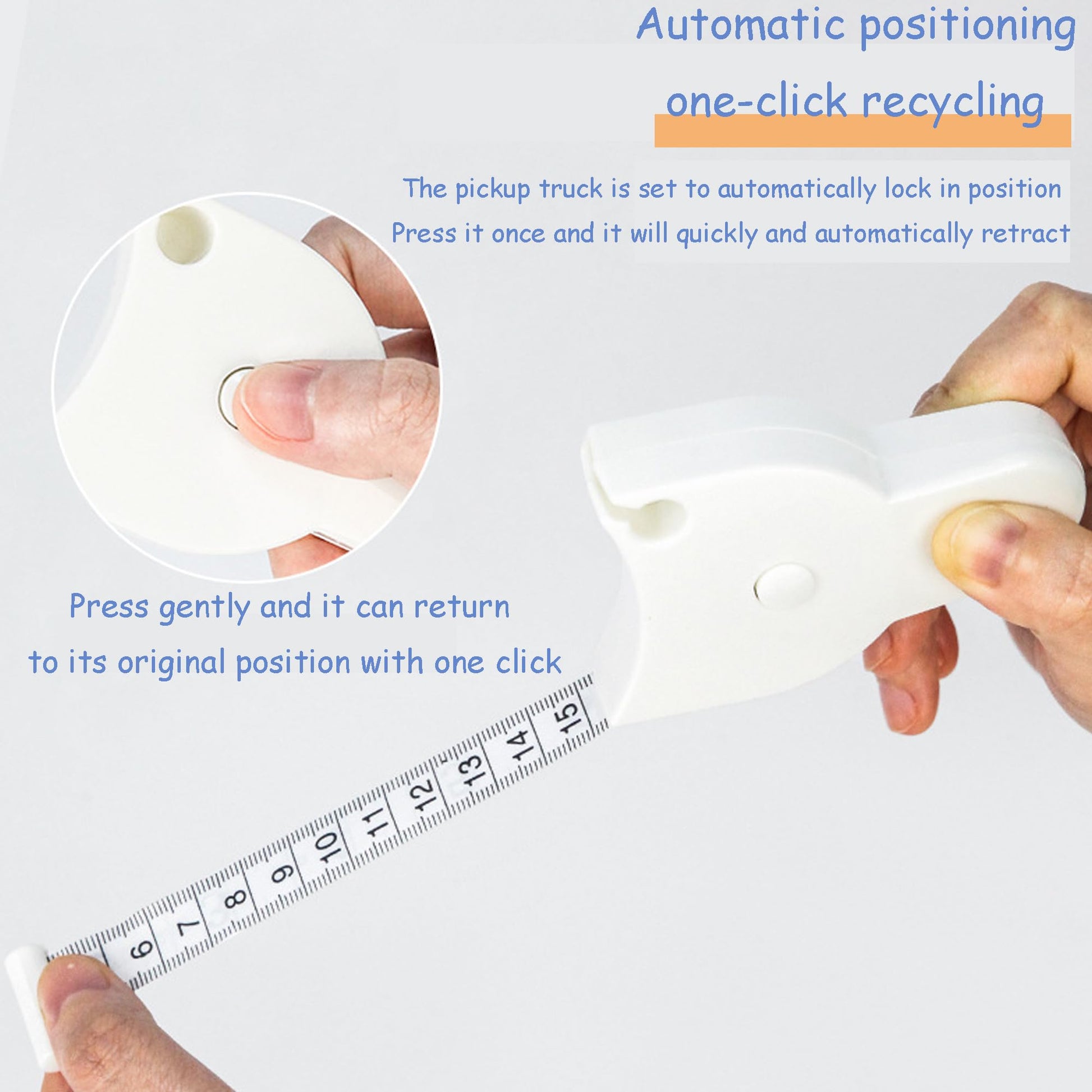 Soft Retractable Body Tape Measure for Fitness, Tailoring & Home Use – 60-Inch Dual-Scale Measuring Tape with Lock, 3-Pack of Identical Units (White) - Image 3