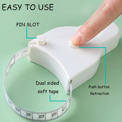 Soft Retractable Body Tape Measure for Fitness, Tailoring & Home Use – 60-Inch Dual-Scale Measuring Tape with Lock, 3-Pack of Identical Units (White) - Image 4