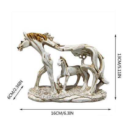 White Horse and Foal Figurine: Artistic Resin Sculpture for Home, Office & Bookshelf Decor – Symbol of Strength and Success - Image 2