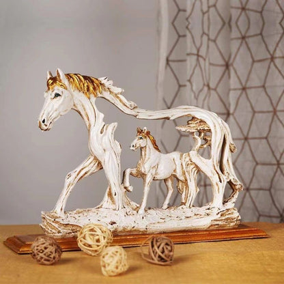 White Horse and Foal Figurine: Artistic Resin Sculpture for Home, Office & Bookshelf Decor – Symbol of Strength and Success - Image 5