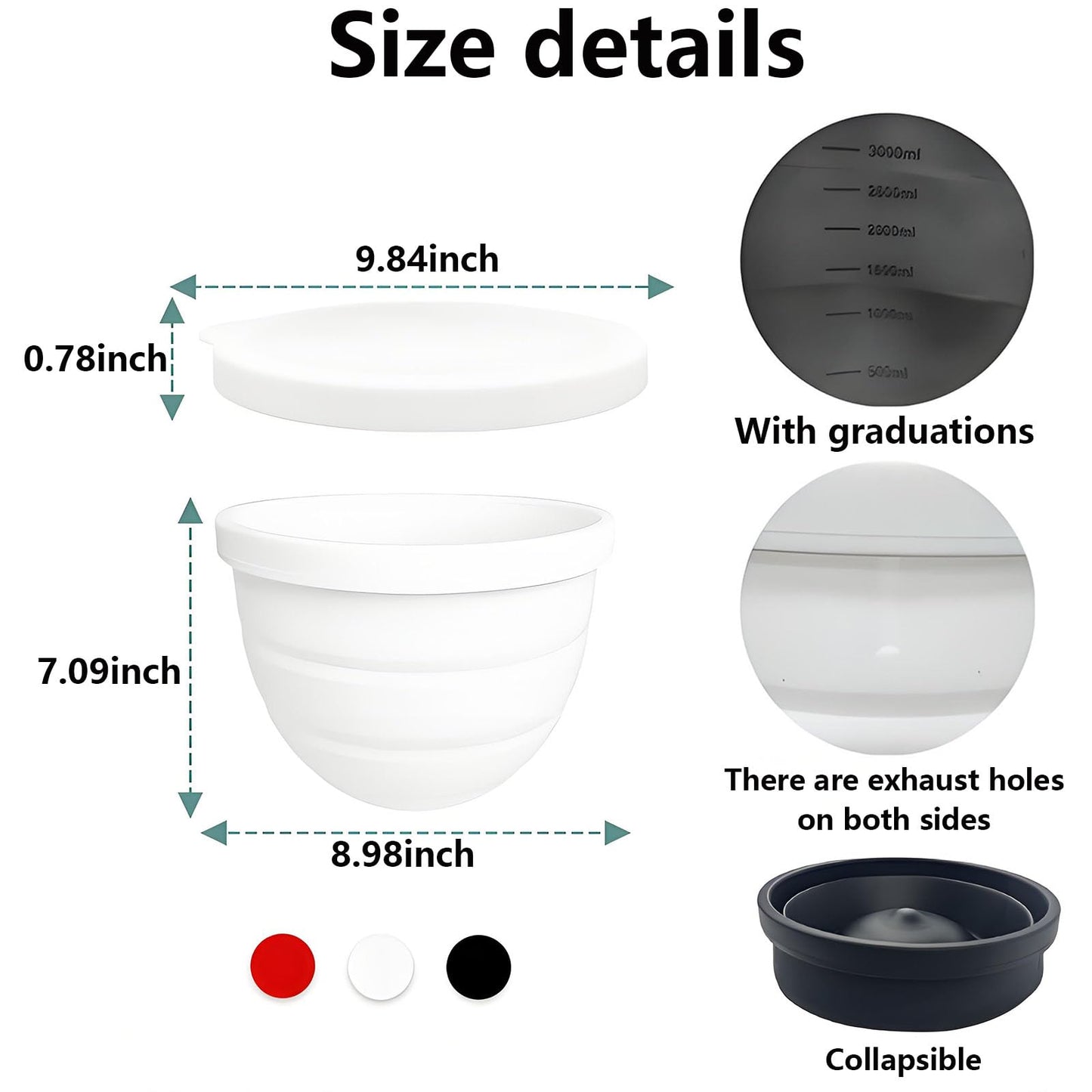 Silicone Bowl Liner for 4.5–5-Quart Stand Mixer – Food-Grade, Collapsible, Non-Stick Replacement Inner Bowl with Lid, Dishwasher Safe, Oven & Fridge Ready (White) - Image 7