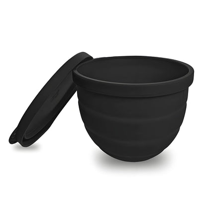 Silicone Bowl Liner for 4.5–5-Quart Stand Mixer – Food-Grade, Collapsible, Non-Stick Replacement Inner Bowl with Lid, Dishwasher Safe, Oven & Fridge Ready (Black)