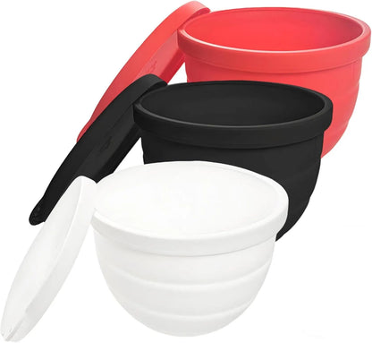 Silicone Bowl Liner for 4.5–5-Quart Stand Mixer – Food-Grade, Collapsible, Non-Stick Replacement Inner Bowl with Lid, Dishwasher Safe, Oven & Fridge Ready (3Pcs)