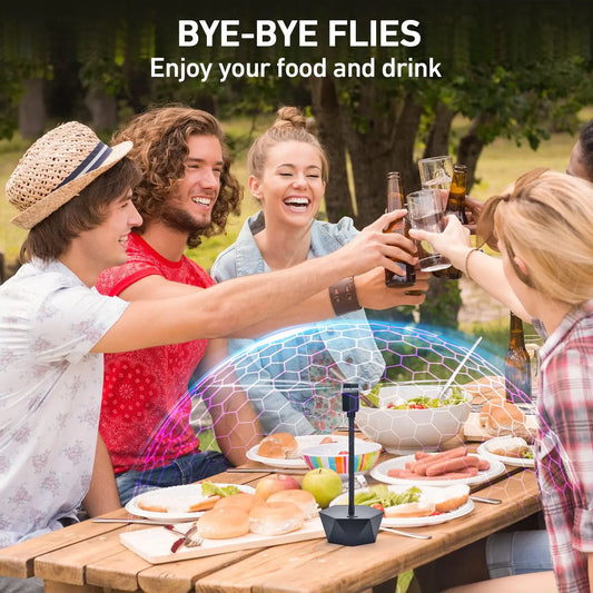Portable Anti-Fly Fan for Table – Foldable Insect Repeller with Soft Blades, Silent Operation for Indoor Outdoor Use, Picnic, BBQ, Kitchen, and Camping (Black) - Image 2