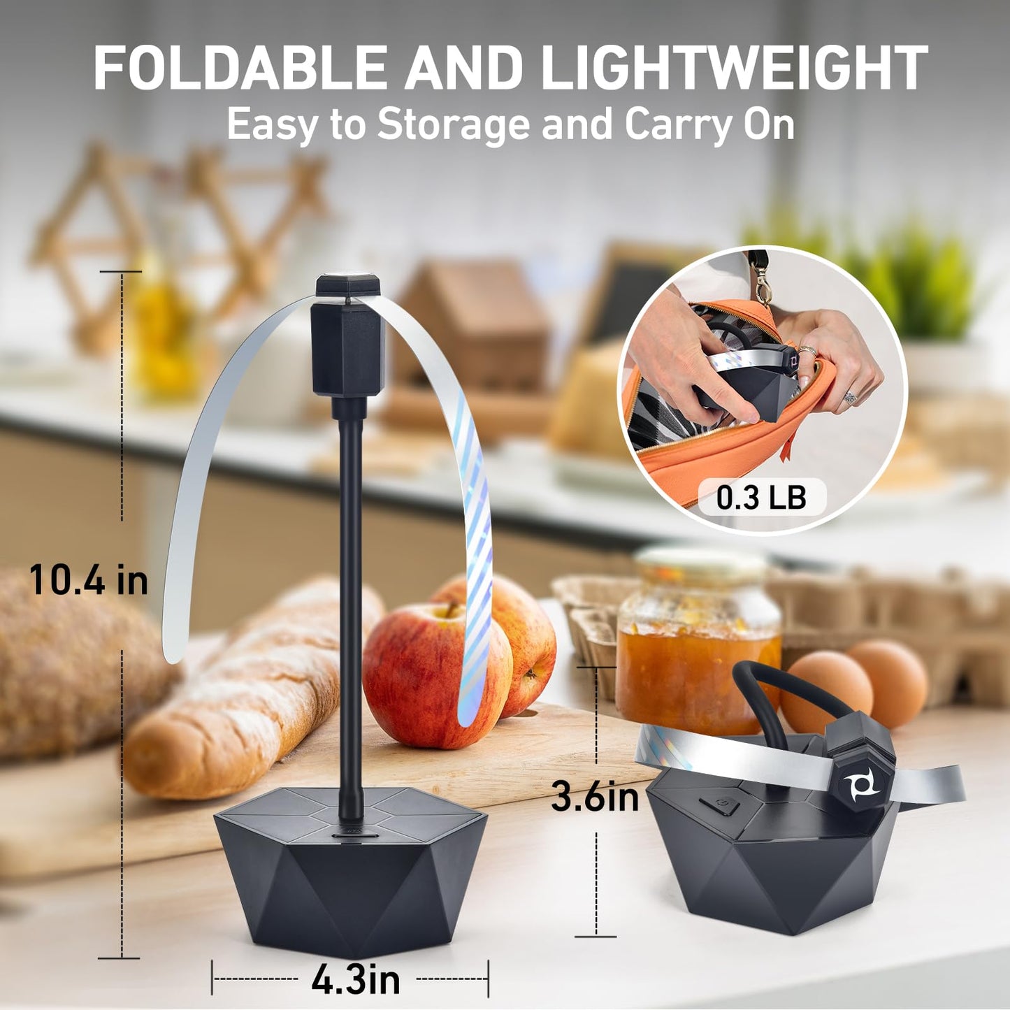 Portable Anti-Fly Fan for Table – Foldable Insect Repeller with Soft Blades, Silent Operation for Indoor Outdoor Use, Picnic, BBQ, Kitchen, and Camping (Black) - Image 4