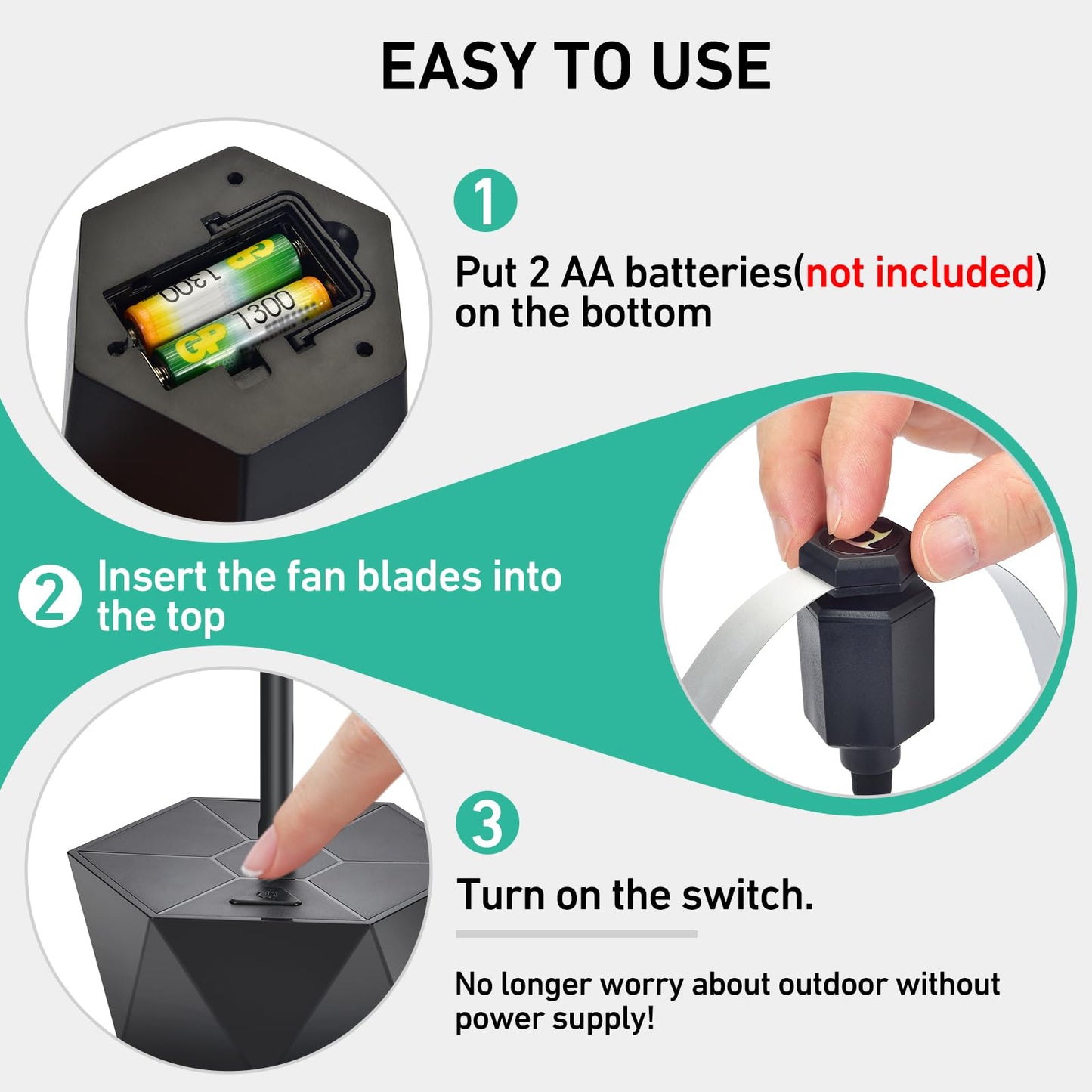 Portable Anti-Fly Fan for Table – Foldable Insect Repeller with Soft Blades, Silent Operation for Indoor Outdoor Use, Picnic, BBQ, Kitchen, and Camping (Black) - Image 6