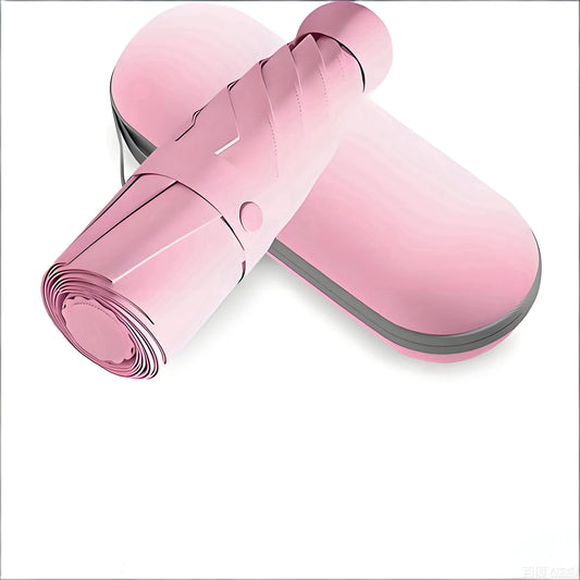 Mini Travel Umbrella – Compact Sun & Rain Protection for Women, Kids | UV-Blocking Pocket Umbrella with Case | Lightweight Foldable Umbrella（pink）