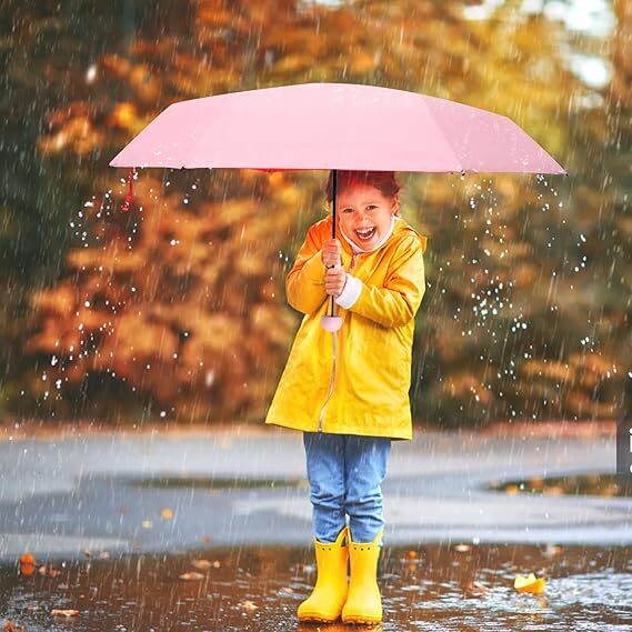 Mini Travel Umbrella – Compact Sun & Rain Protection for Women, Kids | UV-Blocking Pocket Umbrella with Case | Lightweight Foldable Umbrella（pink） - Image 7