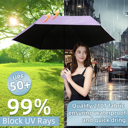 Mini Travel Umbrella – Compact Sun & Rain Protection for Women, Kids | UV-Blocking Pocket Umbrella with Case | Lightweight Foldable Umbrella（purple） - Image 6