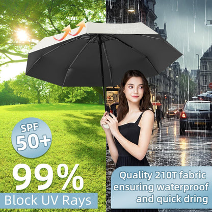 Mini Travel Umbrella – Compact Sun & Rain Protection for Women, Kids | UV-Blocking Pocket Umbrella with Case | Lightweight Foldable Umbrella（white） - Image 6