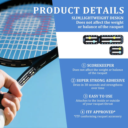 Tennis Racket Scorekeeper 2-Pack in Black – Dual Portable Score Trackers for Points, Games & Sets | Other Colours Available In-Store - Image 2