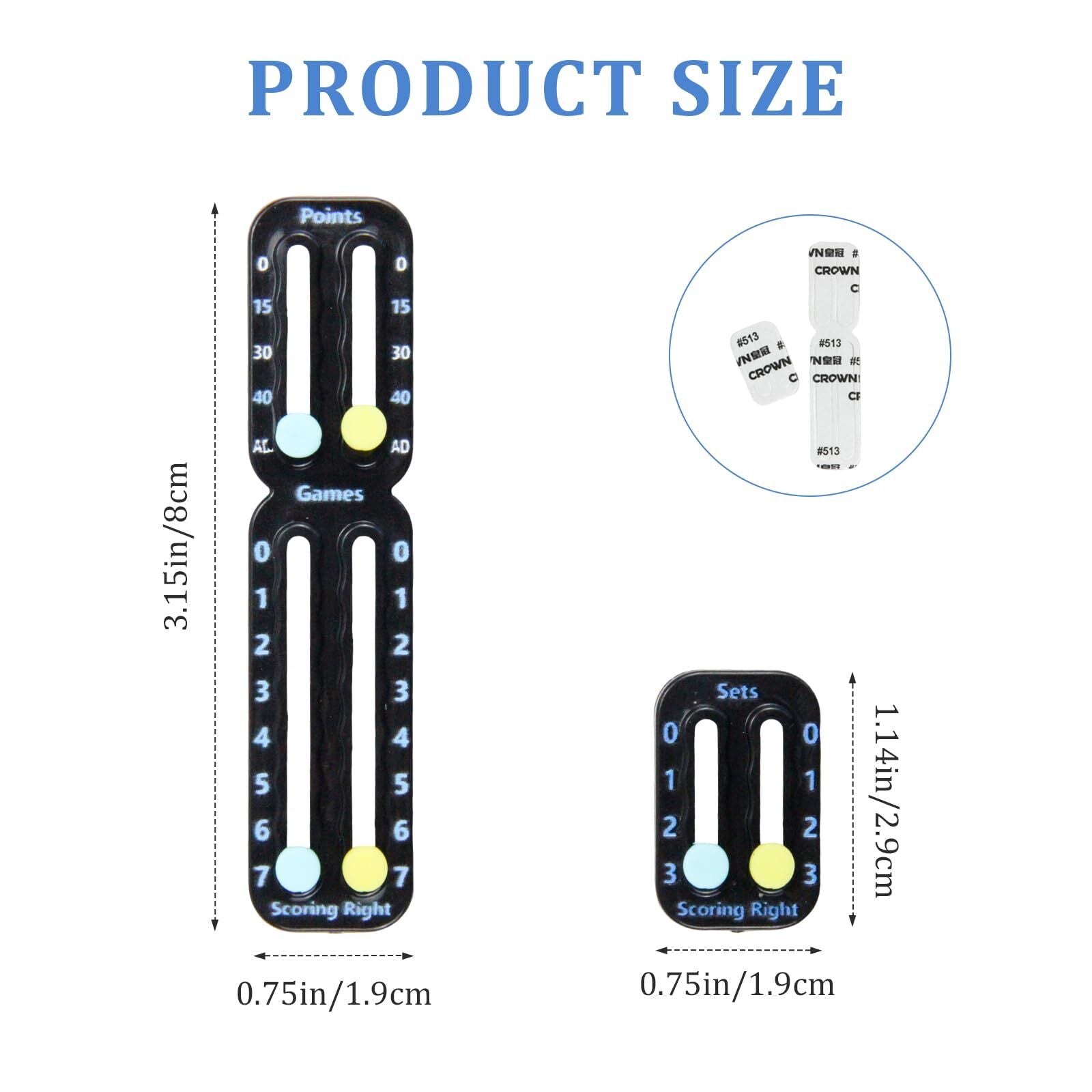 Tennis Racket Scorekeeper 2-Pack in Black – Dual Portable Score Trackers for Points, Games & Sets | Other Colours Available In-Store - Image 3