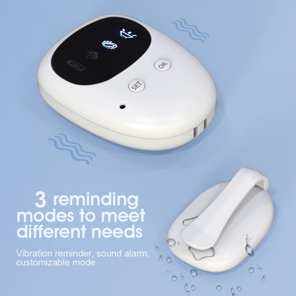 Wireless Bedwetting Alarm for Kids & Adults – Reusable Urine Sensor with Vibration & Sound Alert, No Wires, Easy Clip Design, USB Charging (White) - Image 5