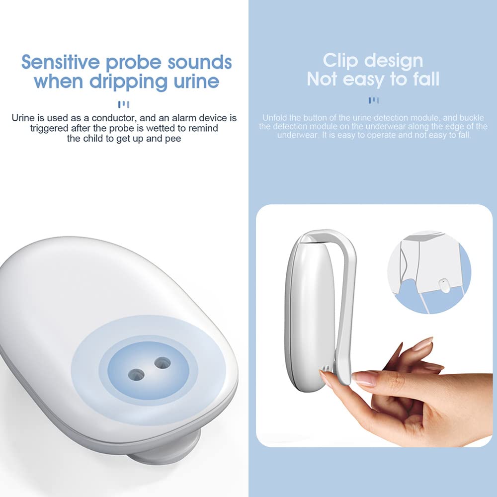 Wireless Bedwetting Alarm for Kids & Adults – Reusable Urine Sensor with Vibration & Sound Alert, No Wires, Easy Clip Design, USB Charging (White) - Image 9