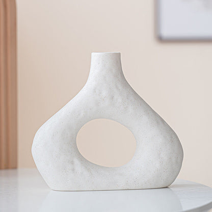 Minimalist Ceramic Vase Set (2-Piece): Modern Home Decor for Flower Arrangements (White) | Black Version Available In-Store - Image 3