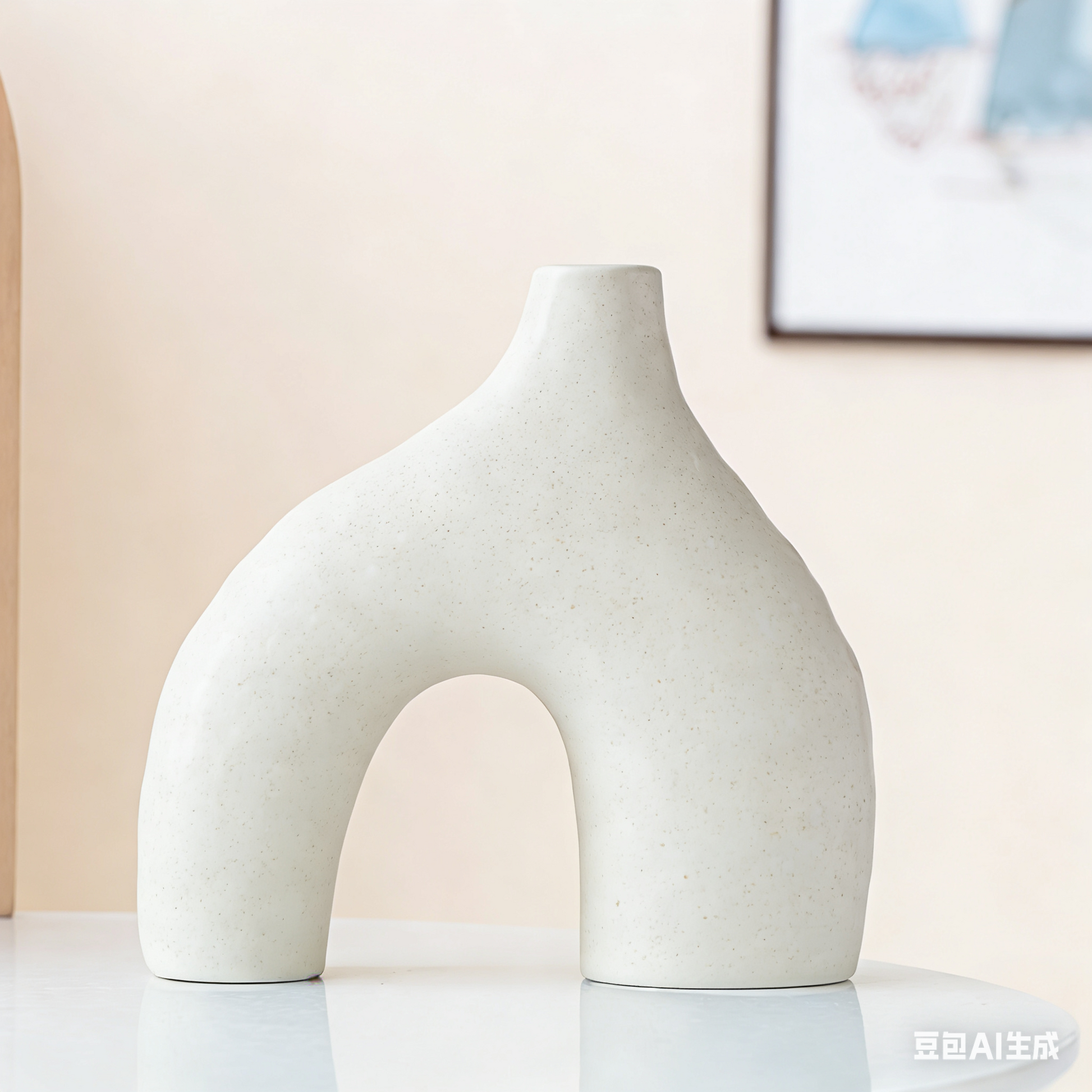 Minimalist Ceramic Vase Set (2-Piece): Modern Home Decor for Flower Arrangements (White) | Black Version Available In-Store - Image 4