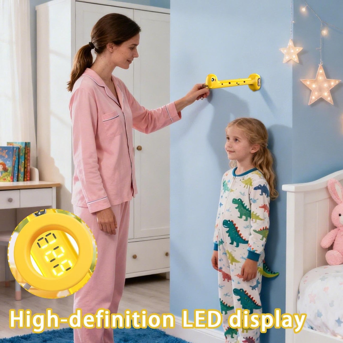 Giraffe Ultrasonic Height Tracker for Kids – Fun Wall-Mounted Growth Measuring Device for Home, Daycare & Pediatric Clinic (Yellow) - Image 4