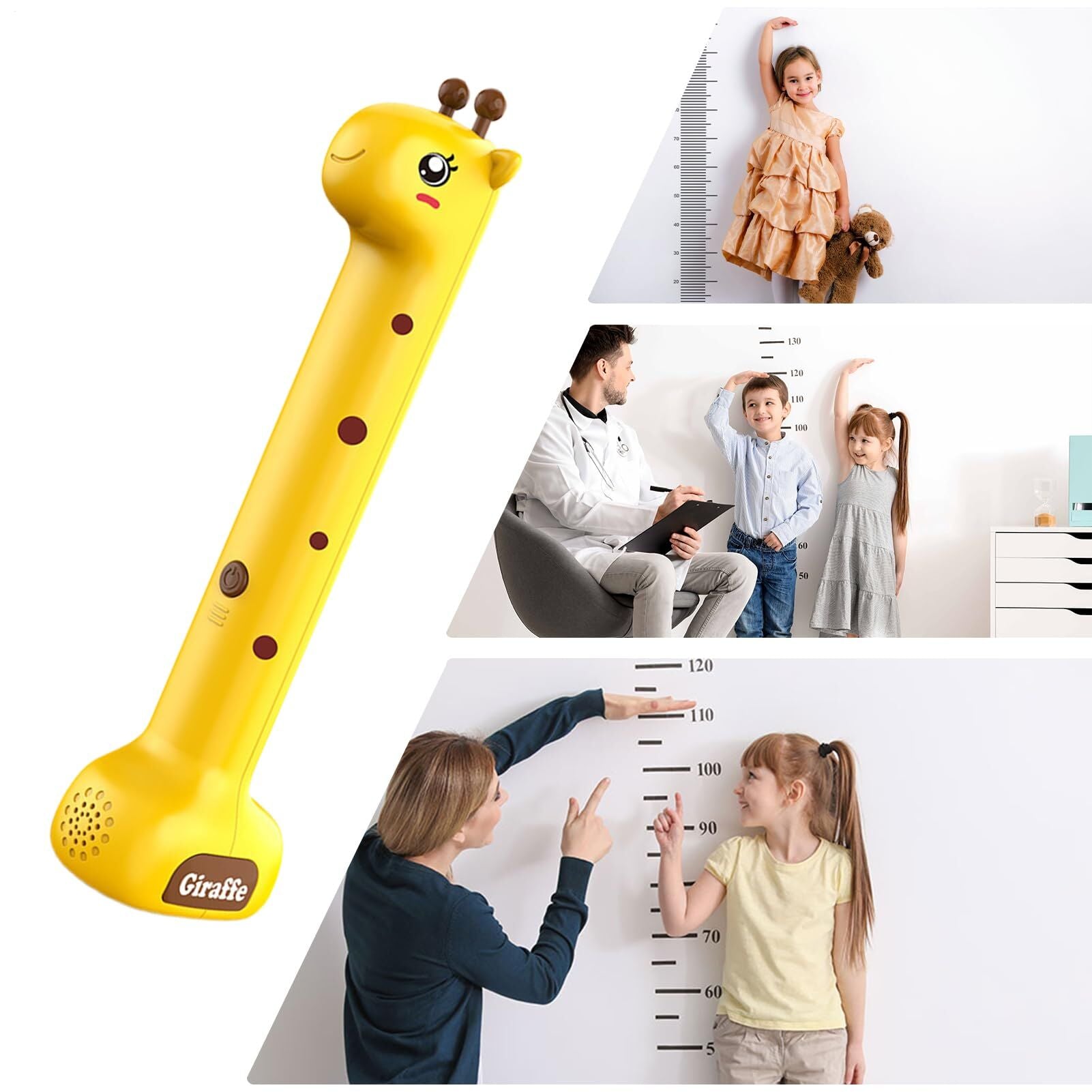 Giraffe Ultrasonic Height Tracker for Kids – Fun Wall-Mounted Growth Measuring Device for Home, Daycare & Pediatric Clinic (Yellow) - Image 6