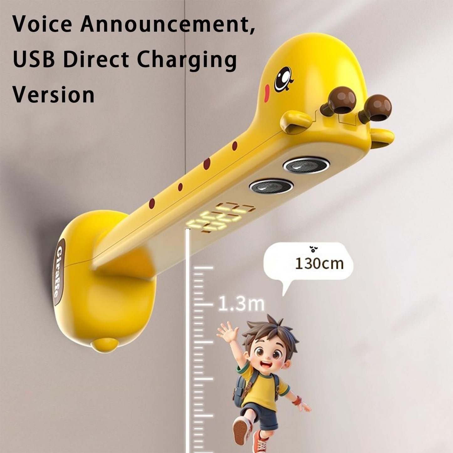 Giraffe Ultrasonic Height Tracker for Kids – Fun Wall-Mounted Growth Measuring Device for Home, Daycare & Pediatric Clinic (Yellow) - Image 7