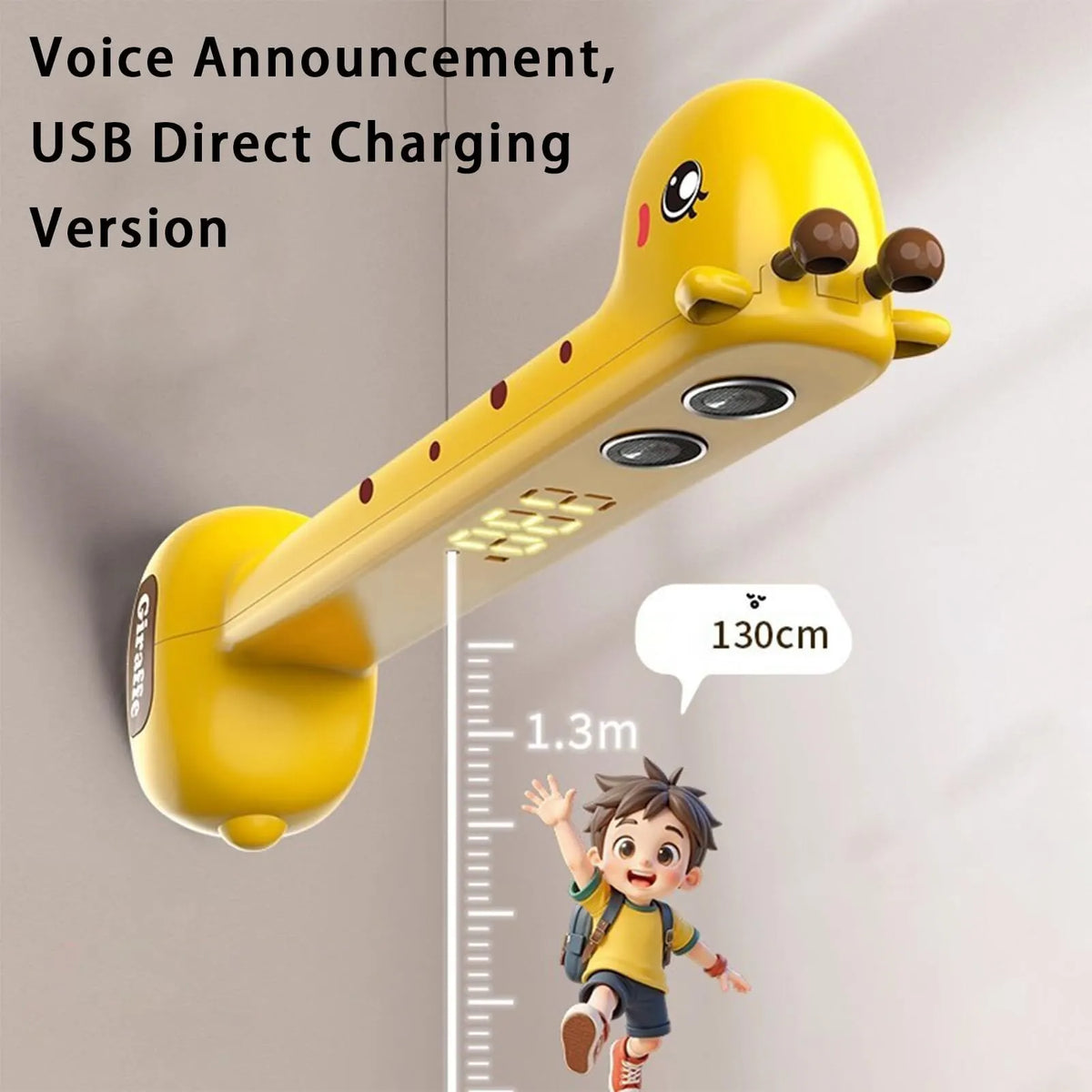Giraffe Ultrasonic Height Tracker for Kids – Fun Wall-Mounted Growth Measuring Device for Home, Daycare & Pediatric Clinic (Yellow) - Image 7