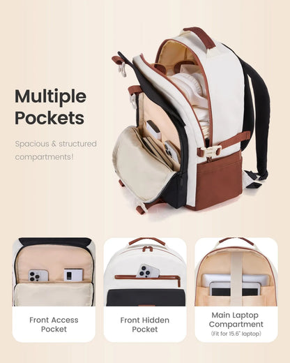 School Backpack for Teens & Students – Large Capacity Laptop Bag with 15.6 Inch Compartment, Waterproof Fabric & Multiple Pockets, Ideal for College, Travel, and Daily Use (Black) - Image 3