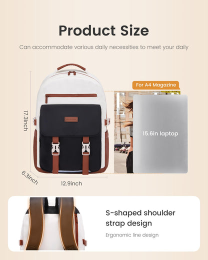 School Backpack for Teens & Students – Large Capacity Laptop Bag with 15.6 Inch Compartment, Waterproof Fabric & Multiple Pockets, Ideal for College, Travel, and Daily Use (Black) - Image 5
